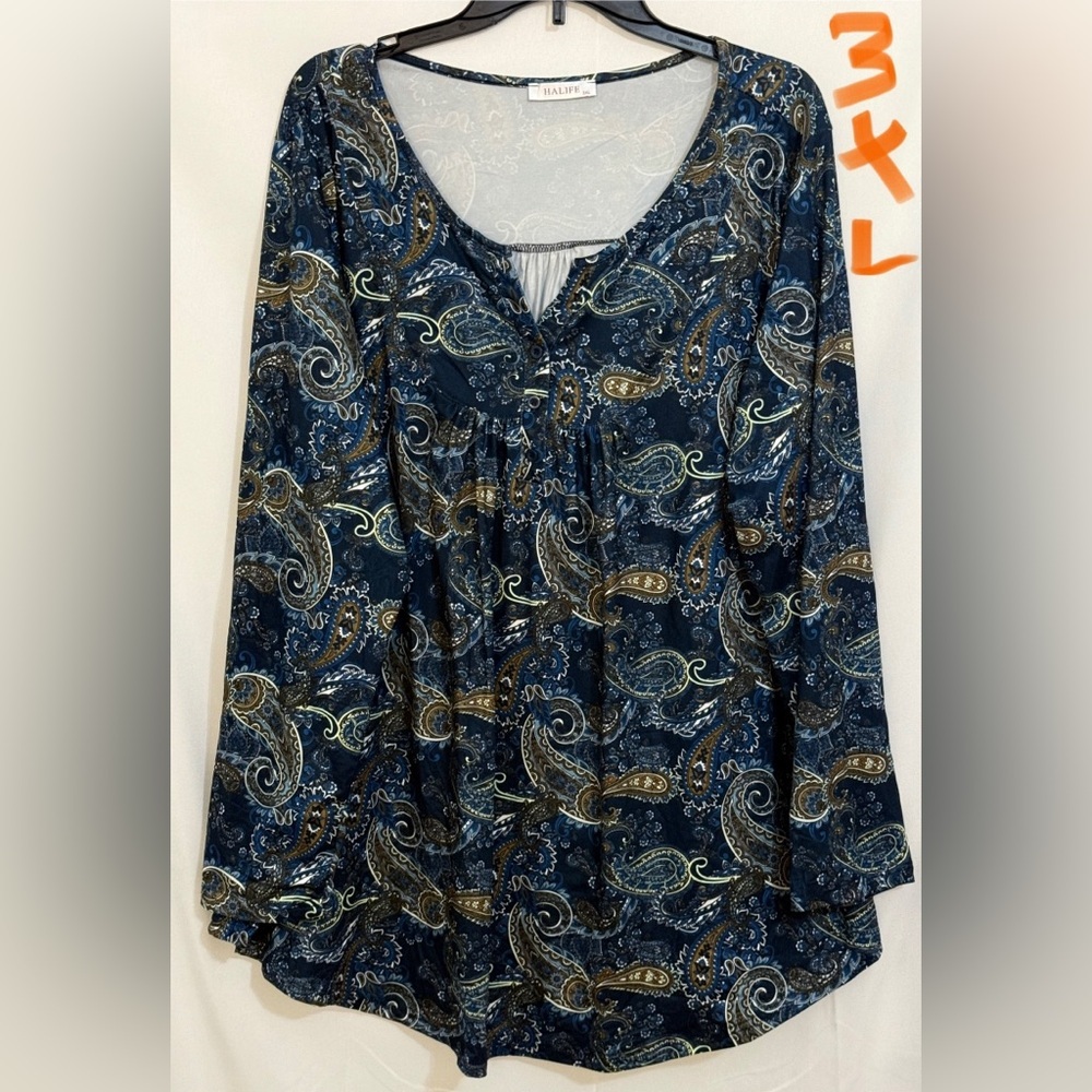 Blue Paisley Women's Blouse by Belletti